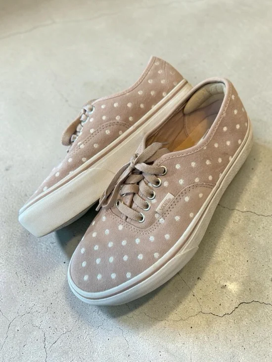 Vans Authentic Platform 2.0 Suede Polka Dot Sneakers - Light Pink & White Size 8 - Picture 3 of 14